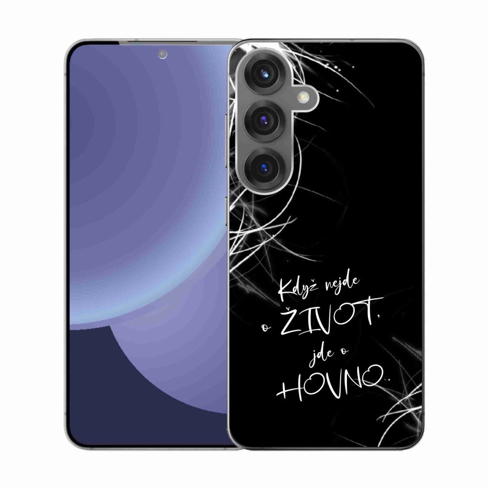 Gél borító mmCase Samsung Galaxy S25 készülékhez - vicces szöveg 16 fekete háttér