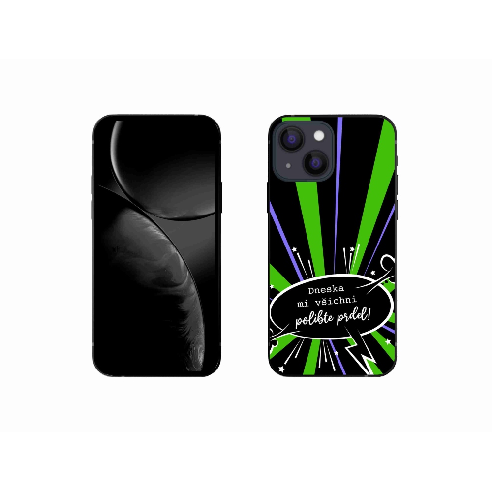 Gél borító mmCase iPhone 13 mini 5.4 készülékhez - vicces szöveg 15 fekete háttér