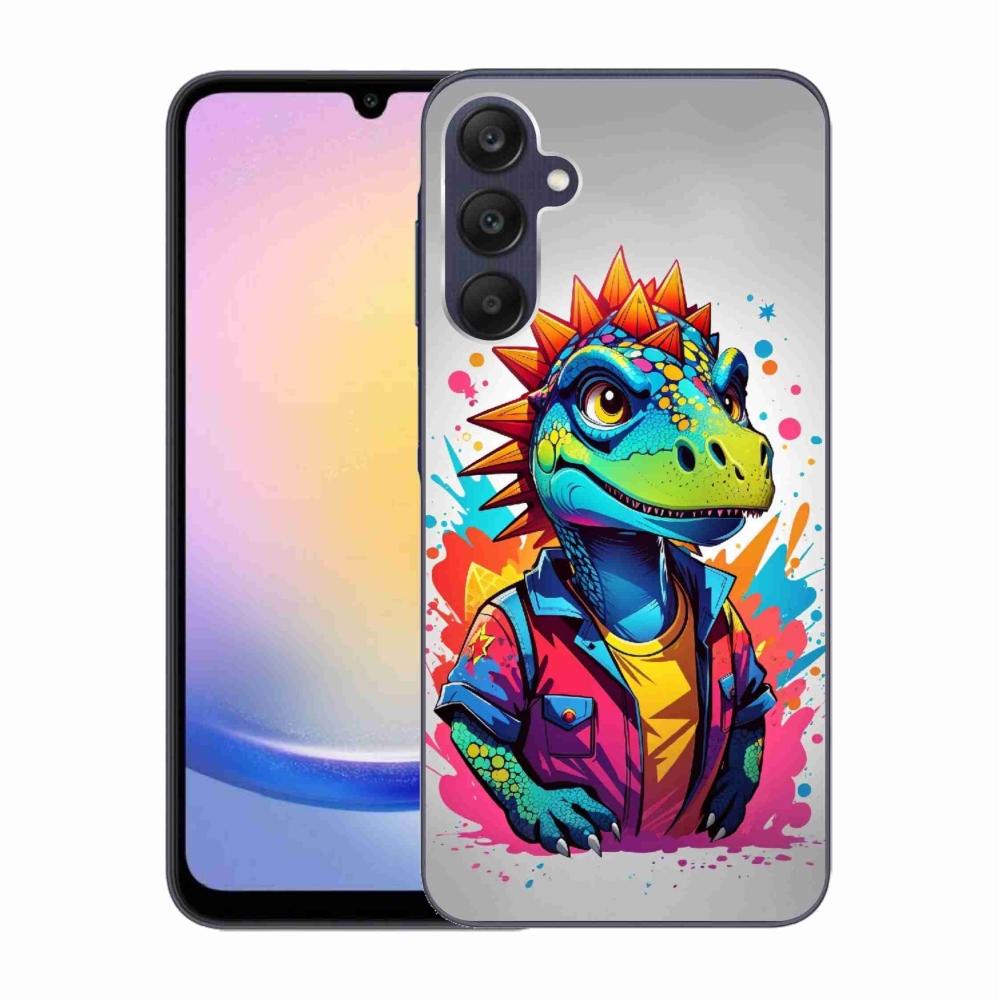 Zselés borítás mmCase Samsung Galaxy A25 5G - színes dinoszauruszhoz