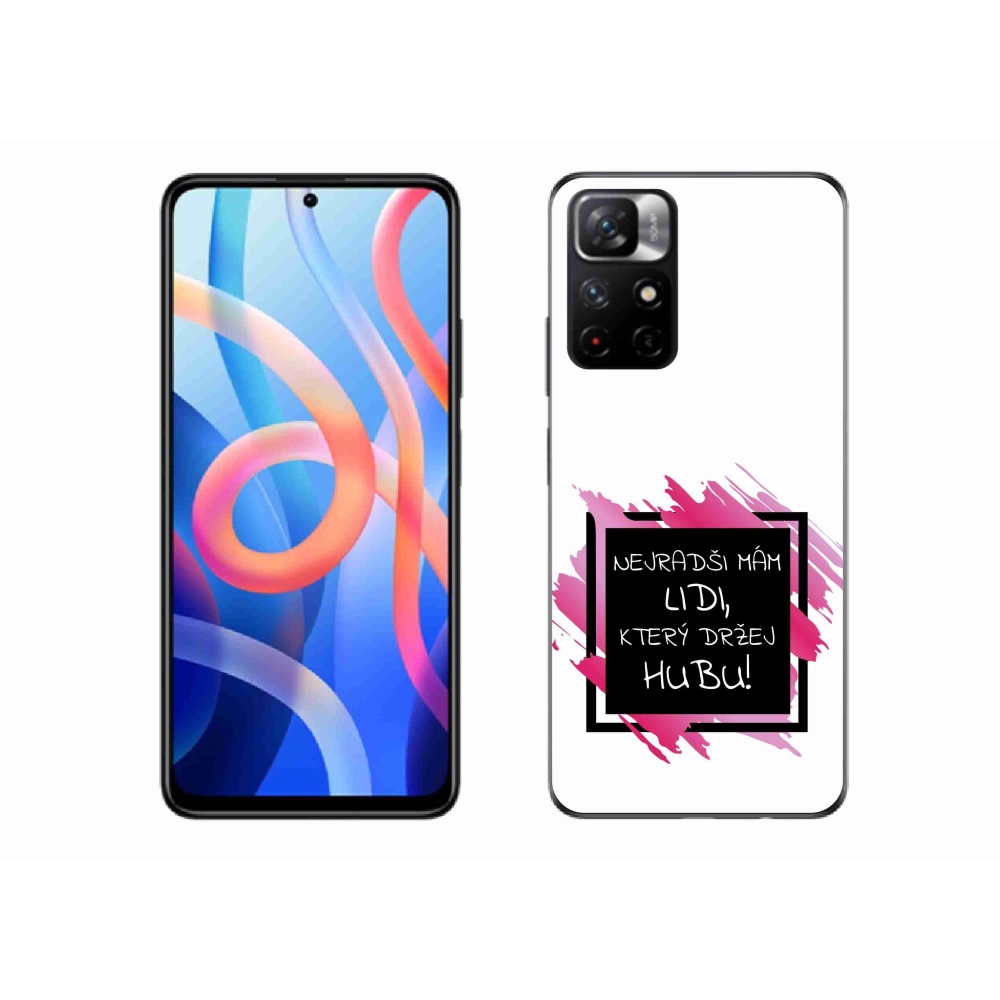 Gél borító mmCase a Xiaomi Redmi Note 11S 5G-hez - vicces szöveg 7 fekete és fehér háttérrel