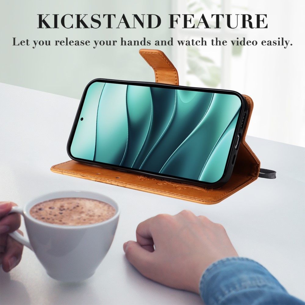 Nagy pillangó könyv tok a Xiaomi Redmi Note 14 5G-hez - sárga