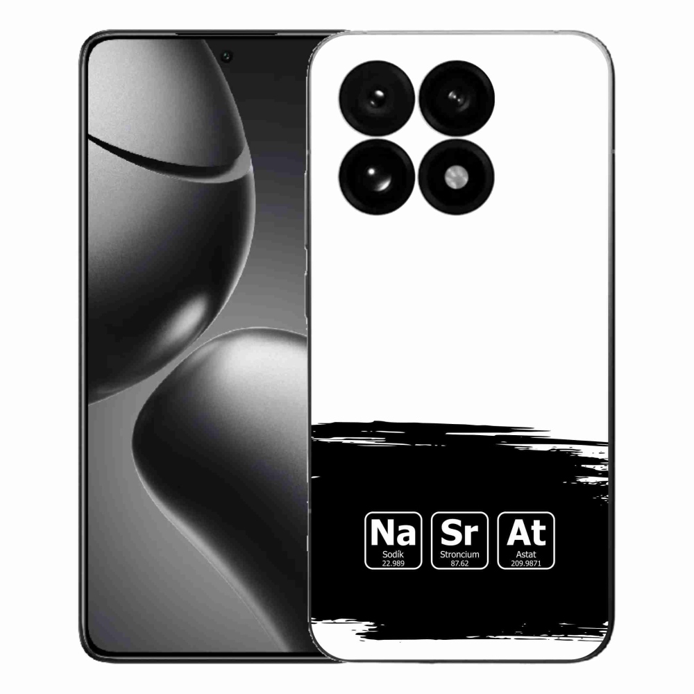 Gél borító mmCase a Xiaomi 15T-hez - kémiai elemek fekete és fehér háttérrel