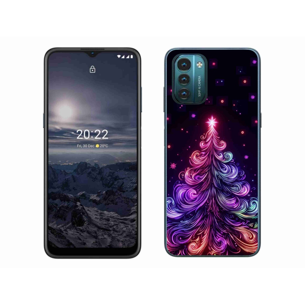 Zselés borítás mmCase a Nokia G11/G21 készülékhez - neon karácsonyfa 1