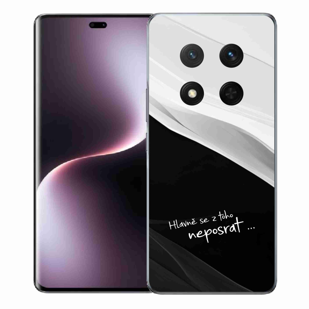 Gél borító mmCase a Honor Magic 7 Lite 5G számára - vicces szöveg 13 fekete és fehér háttérrel