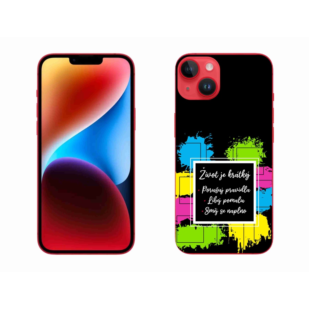 Zselés borítás mmCase iPhone 14 Plus készülékhez - idézet 5 fekete háttér