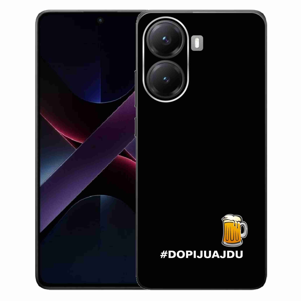 Gél borító mmCase a Xiaomi Poco X7 Pro 5G számára - sör motívum 1 fekete háttérrel