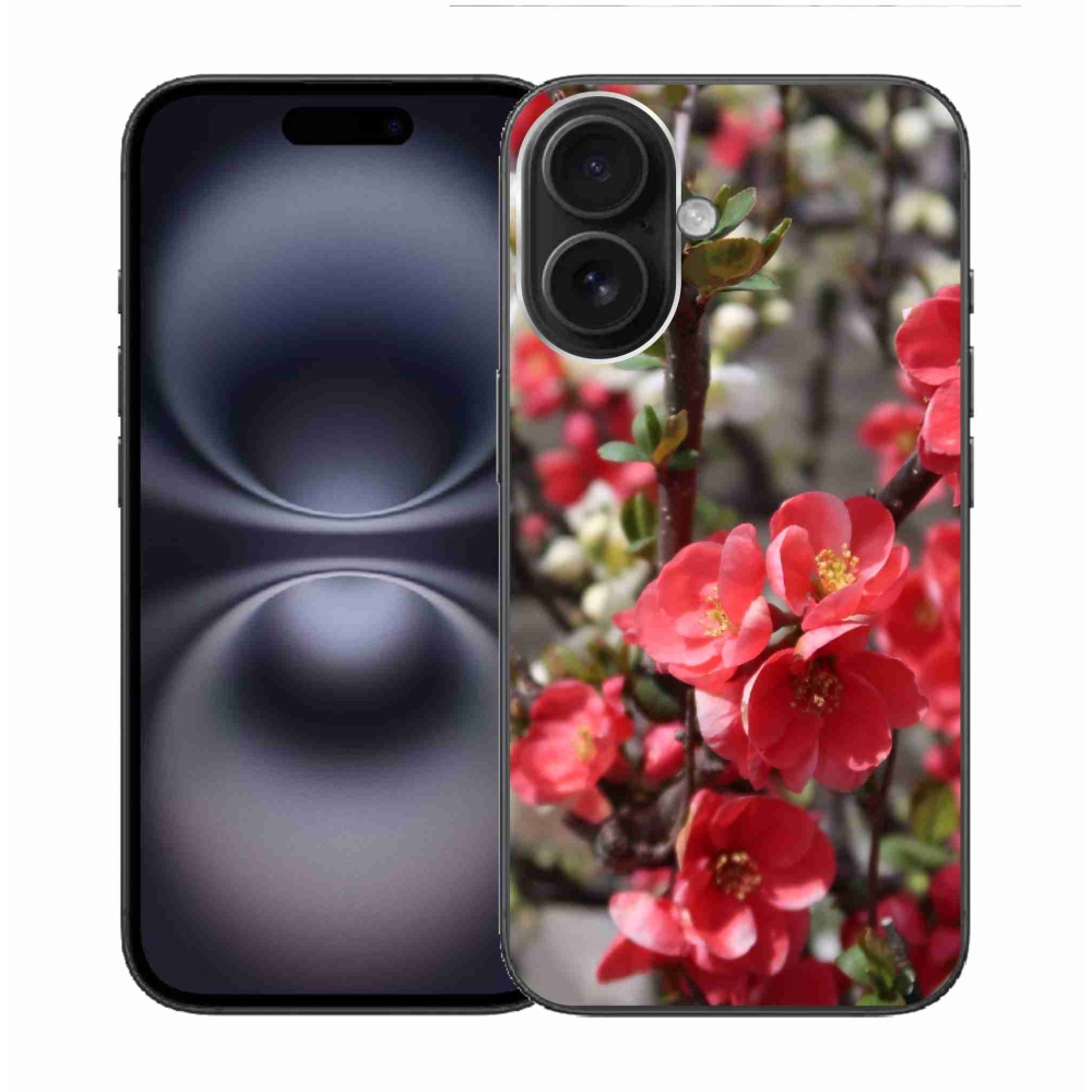 Gél borítás mmCase iPhone 16 készülékhez - piros virágok