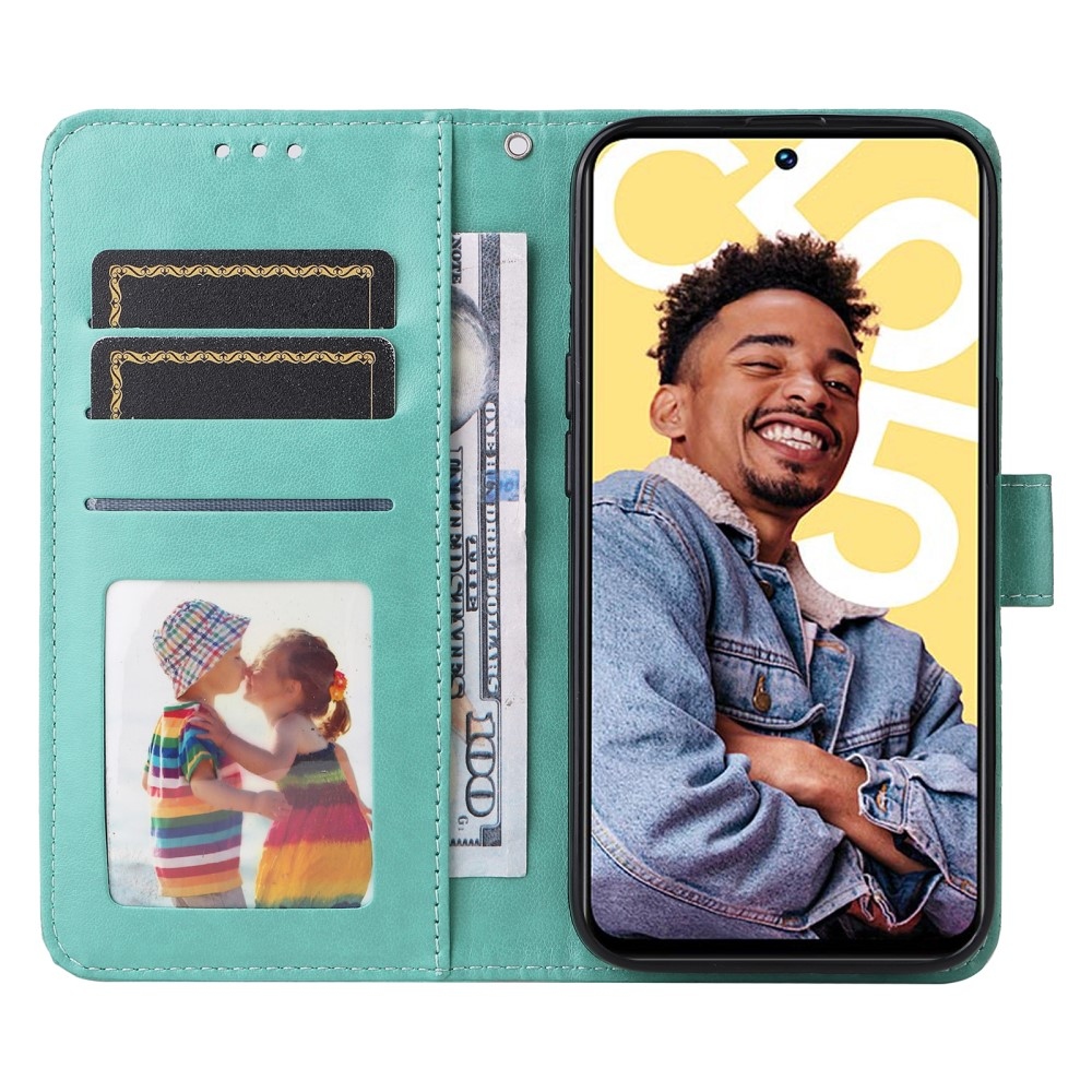 Napraforgó könyvtáska a Realme C55 készülékhez - teal színű