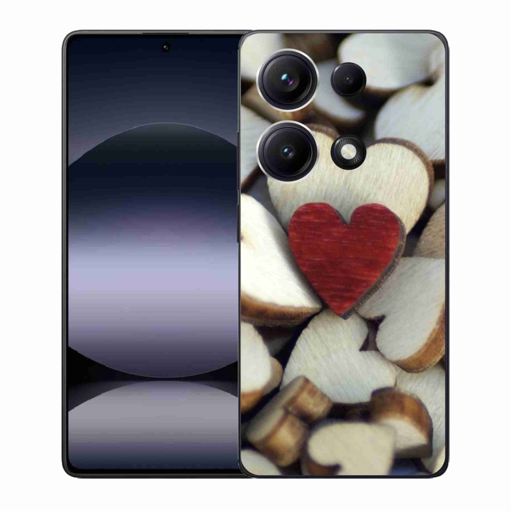 Gél borítás mmCase a Xiaomi Redmi Note 14S számára - gravírozott piros szív