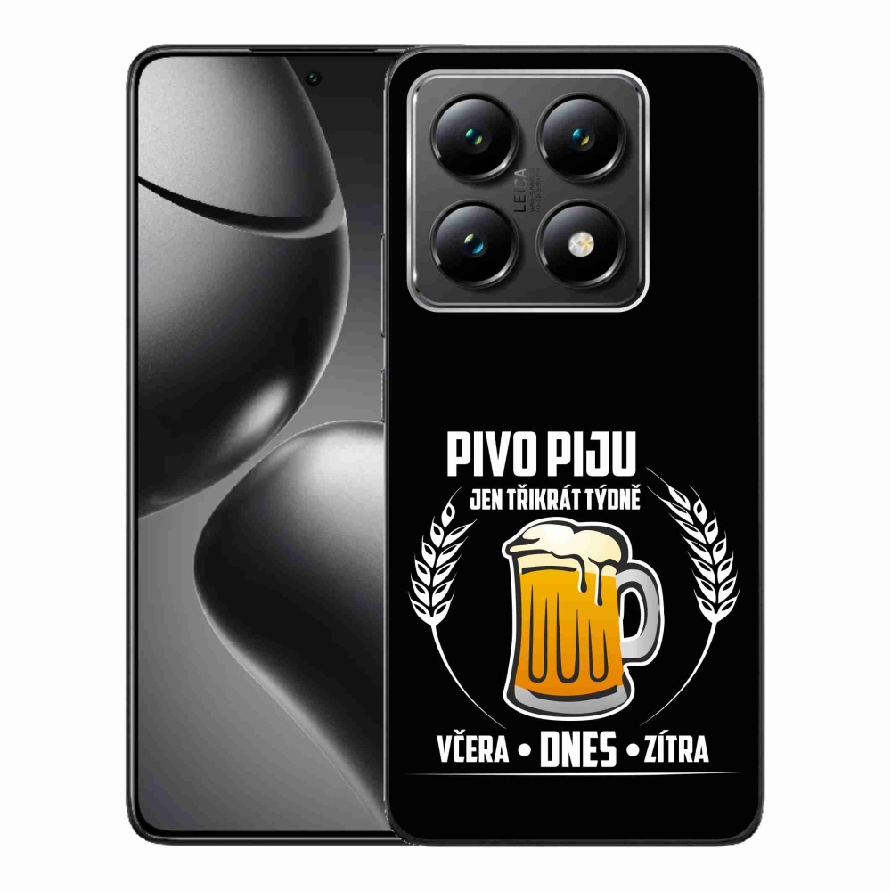 Gél borítás mmCase a Xiaomi 14T-hez - sör motívum fekete háttérrel