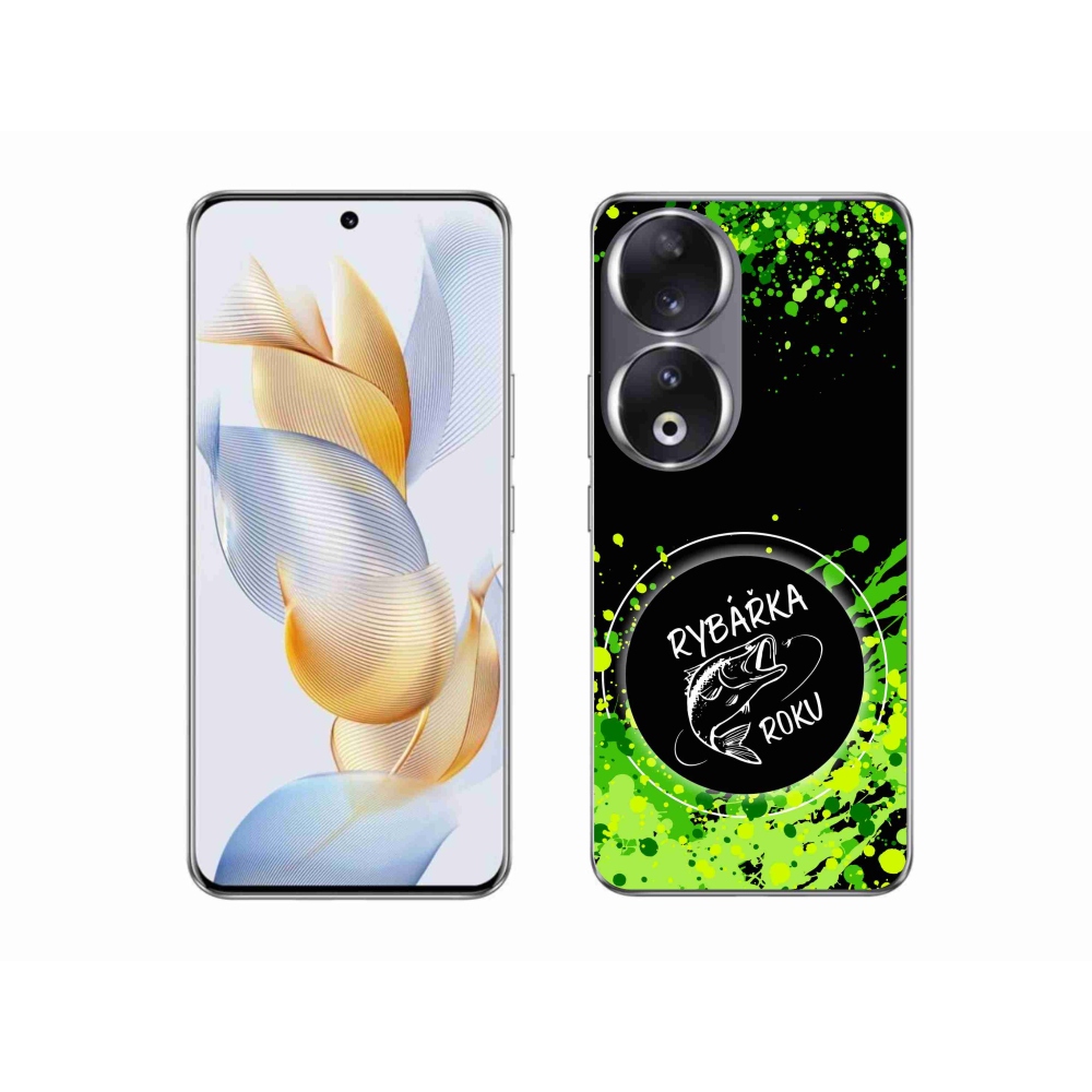 Zselés borító mmCase a Honor 90 számára - az év horgásza fekete háttérrel