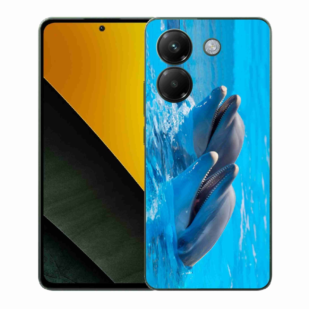 Gél borítás mmCase a Xiaomi Poco M7 Pro 5G számára - delfinek