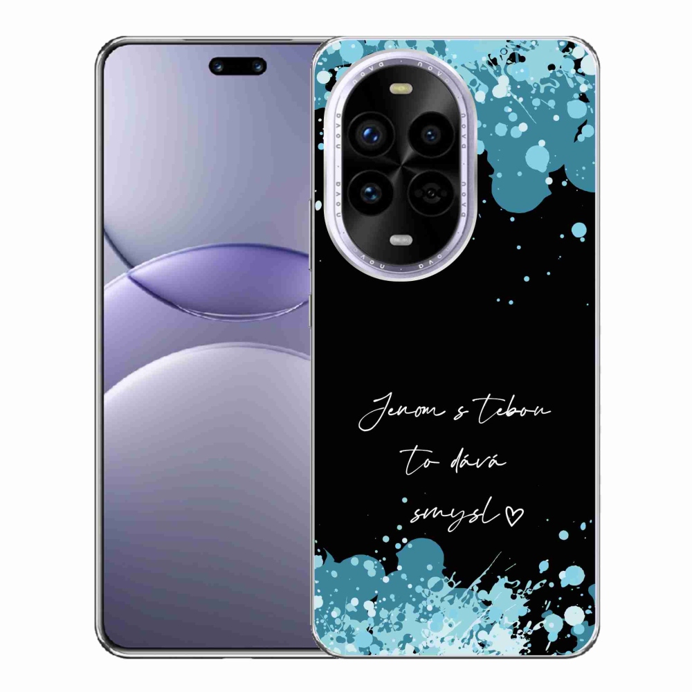 Gél borító mmCase a Huawei Nova 13 Pro 5G-n - szerelmes szöveg fekete háttérrel