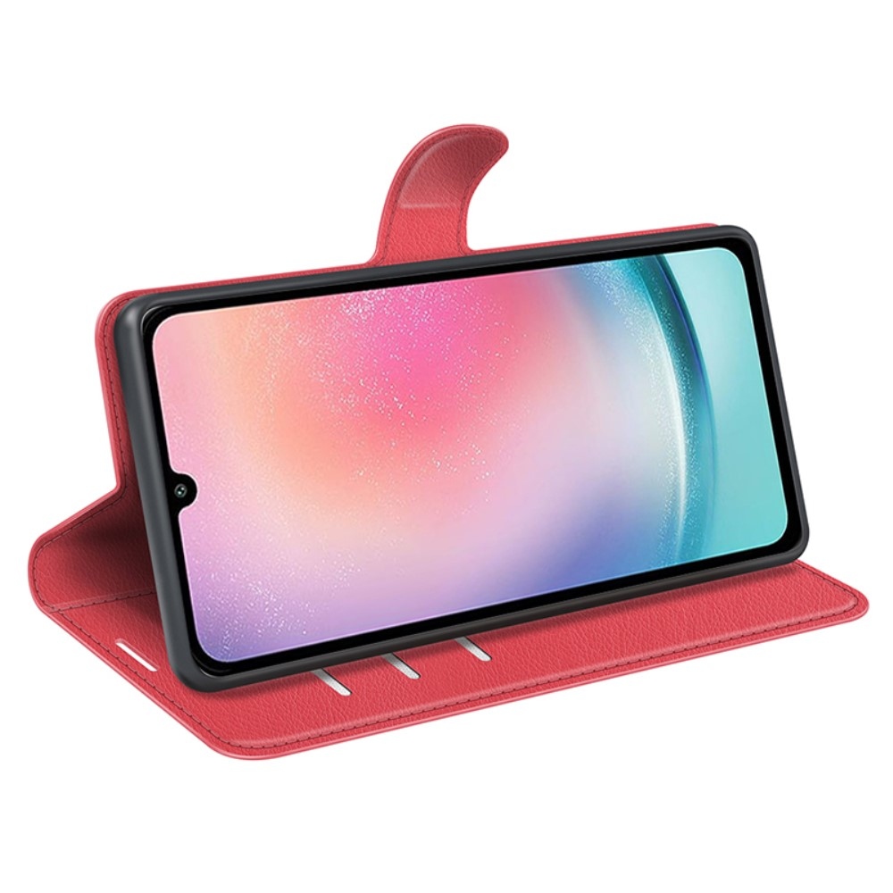 Litchi könyv tok Samsung Galaxy A25 5G - piros