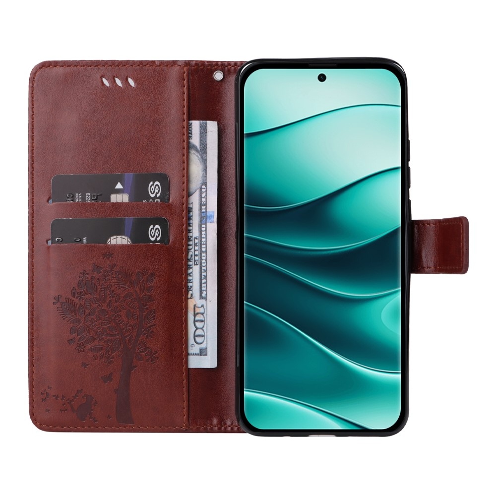 Fák könyve tok Xiaomi Redmi Note 14 5G - barna színben