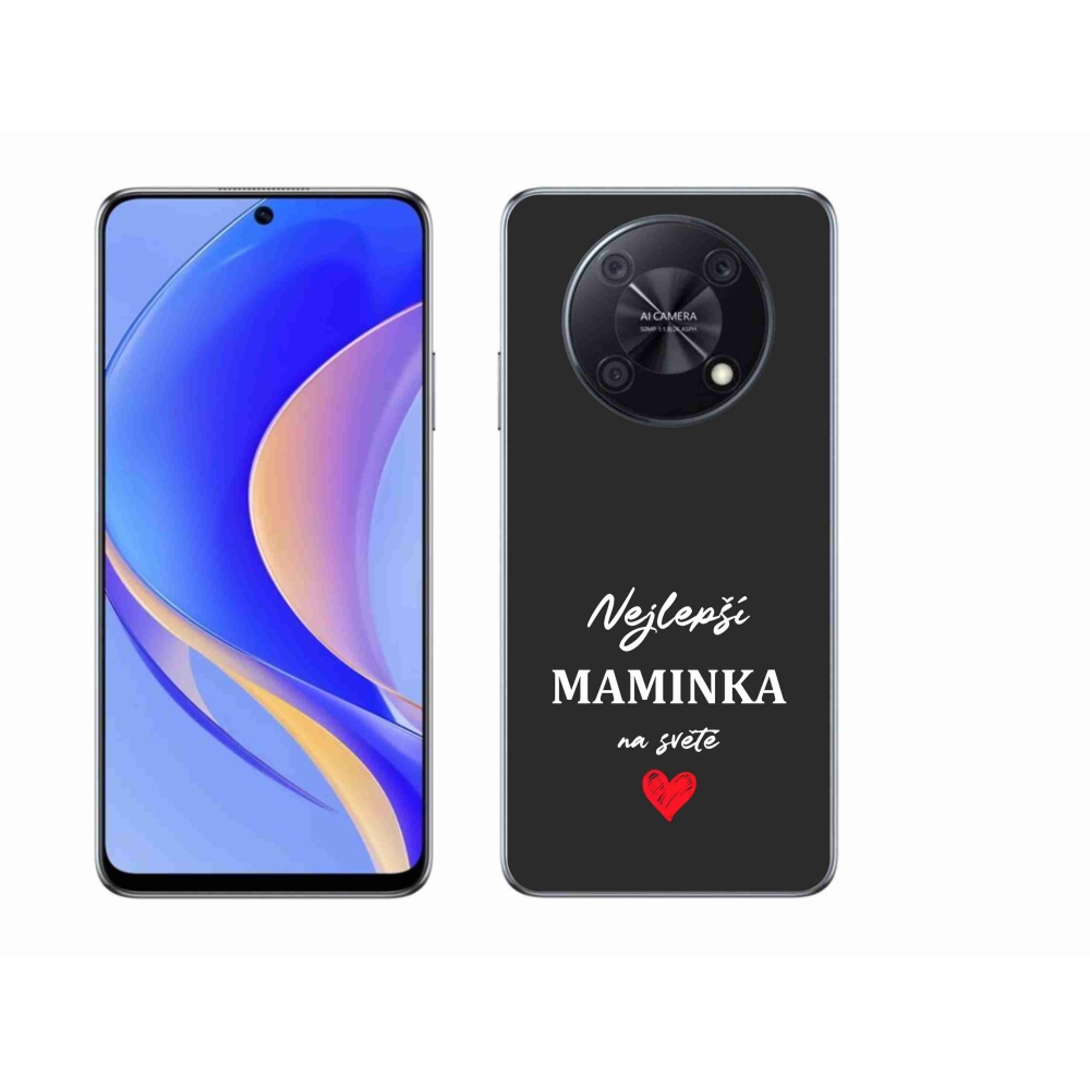 Gél borító mmCase a Huawei Nova Y90 - legjobb anya 1 fekete háttérrel
