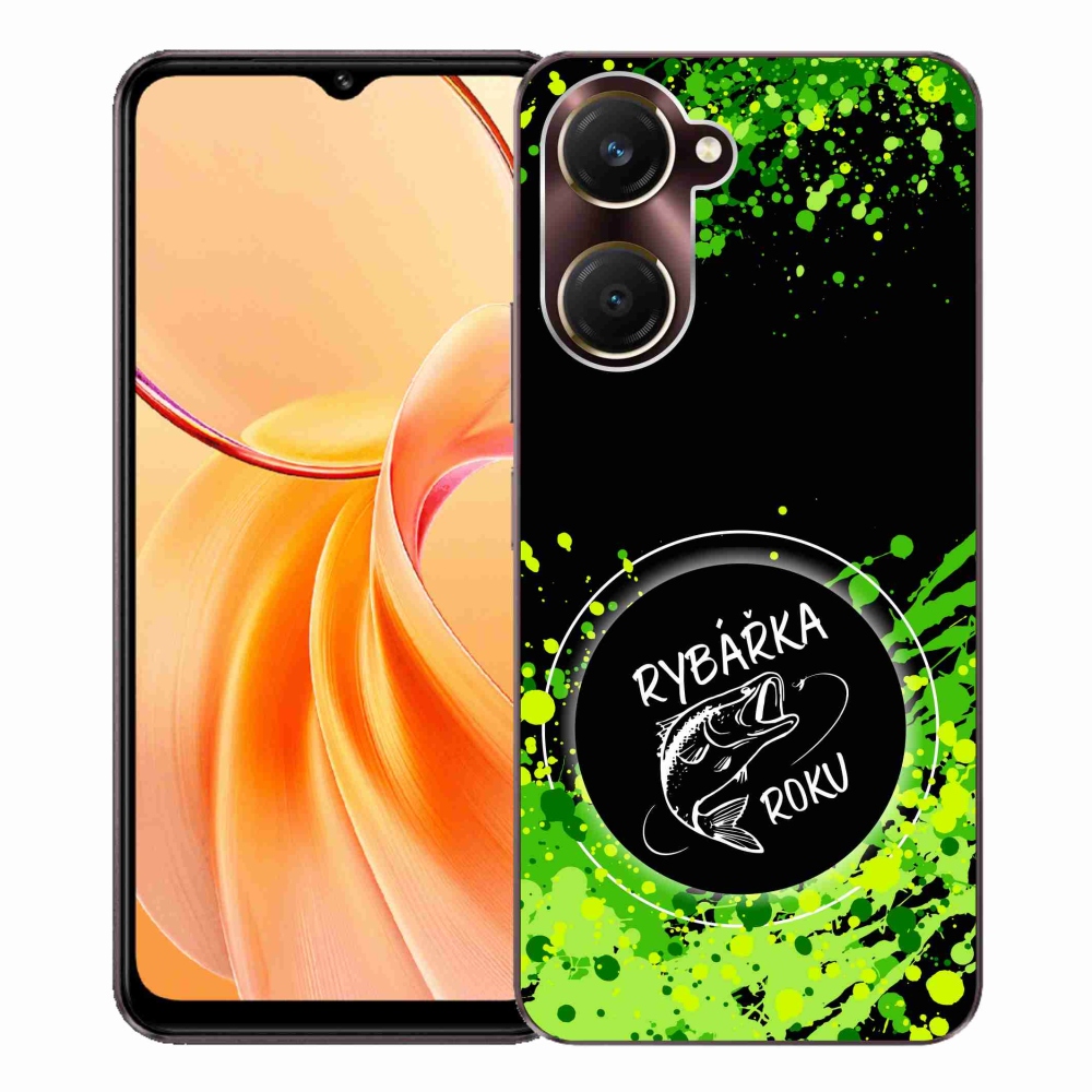 Gél borító mmCase a Vivo Y28s 5G-n - az év horgásza fekete háttérrel