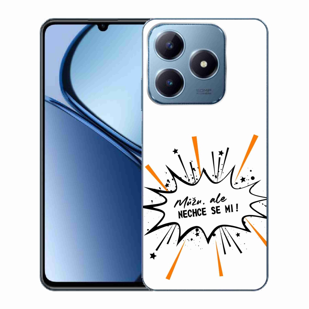 Zselés borító mmCase a Realme C63 készülékhez - vicces szöveg 11 fehér háttér