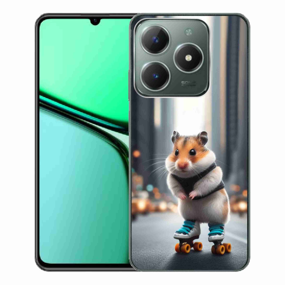 Gél borítás mmCase a Realme C61 készülékhez - hörcsög a korcsolyán