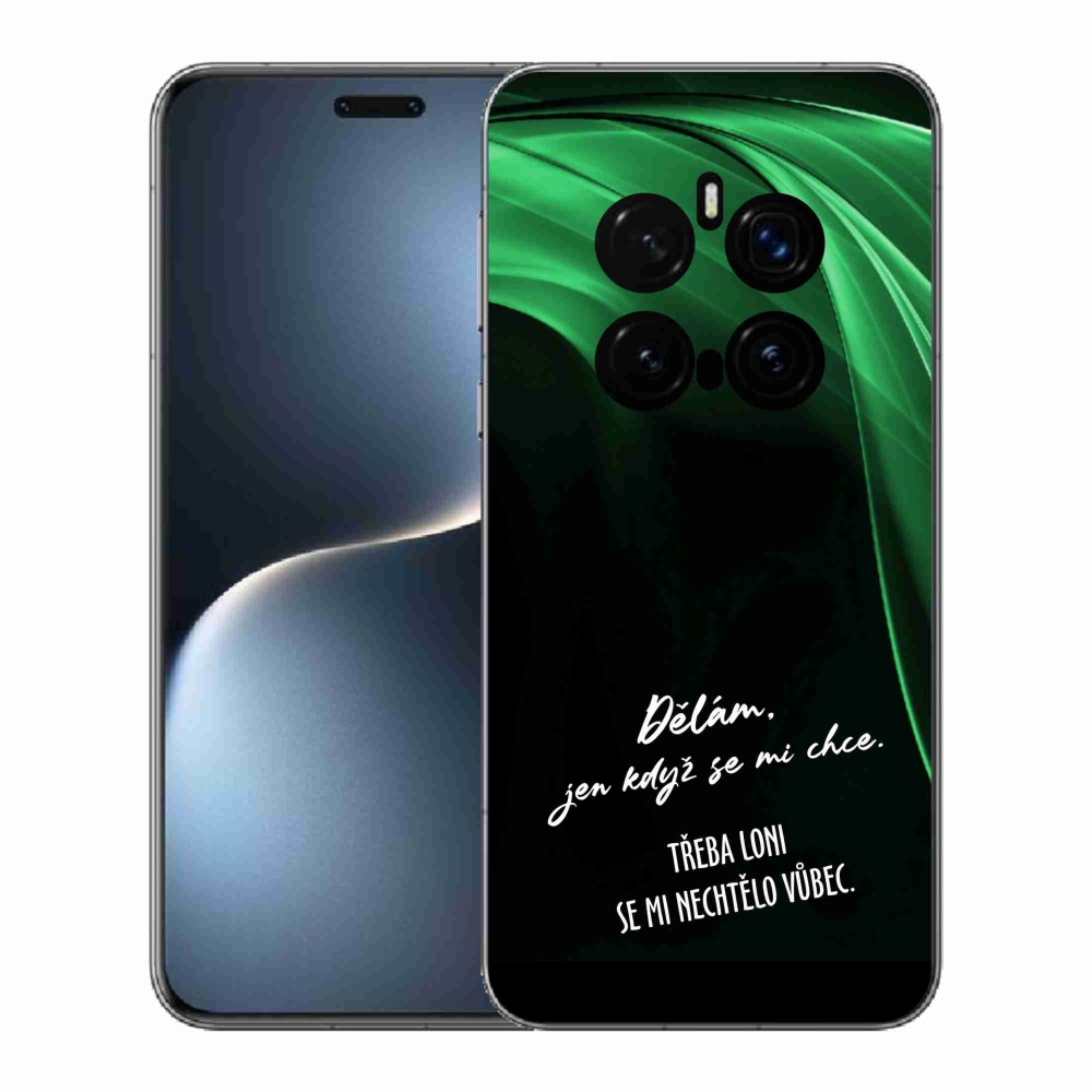 Gél borító mmCase a Honor Magic 7 Pro 5G készülékhez - vicces szöveg 12 fekete háttér