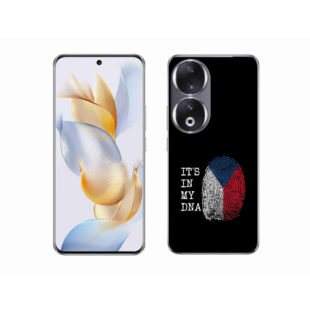 Zselés borító mmCase a Honor 90-hez - zászlós ujjlenyomat fekete háttérrel