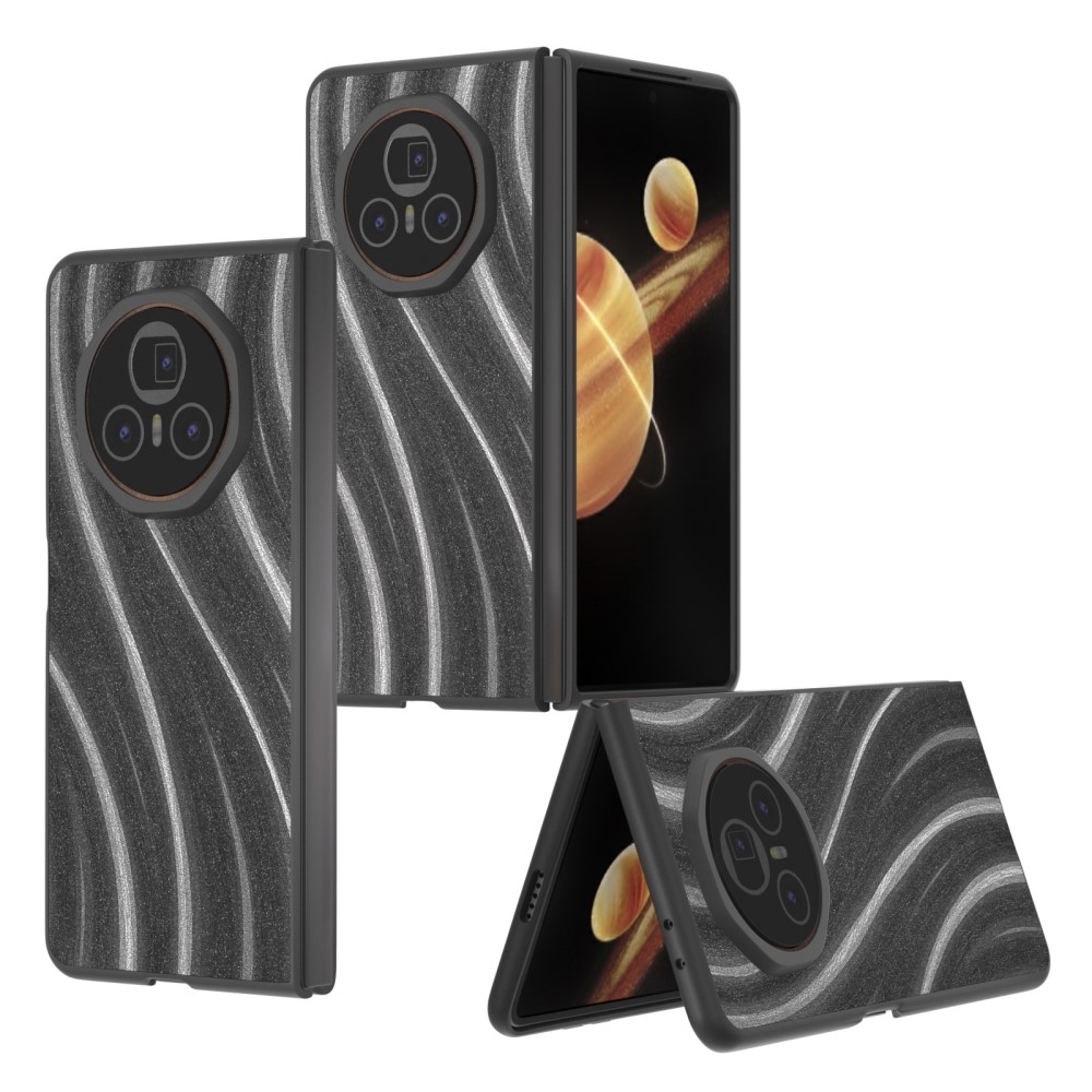 Tejút műanyag tok műbőrrel Honor Magic V3-hoz - szürke