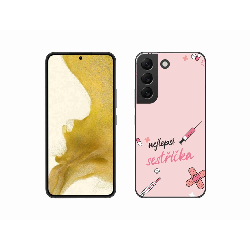 Gél borító mmCase Samsung Galaxy S22 5G - legjobb kishúg rózsaszín háttérrel