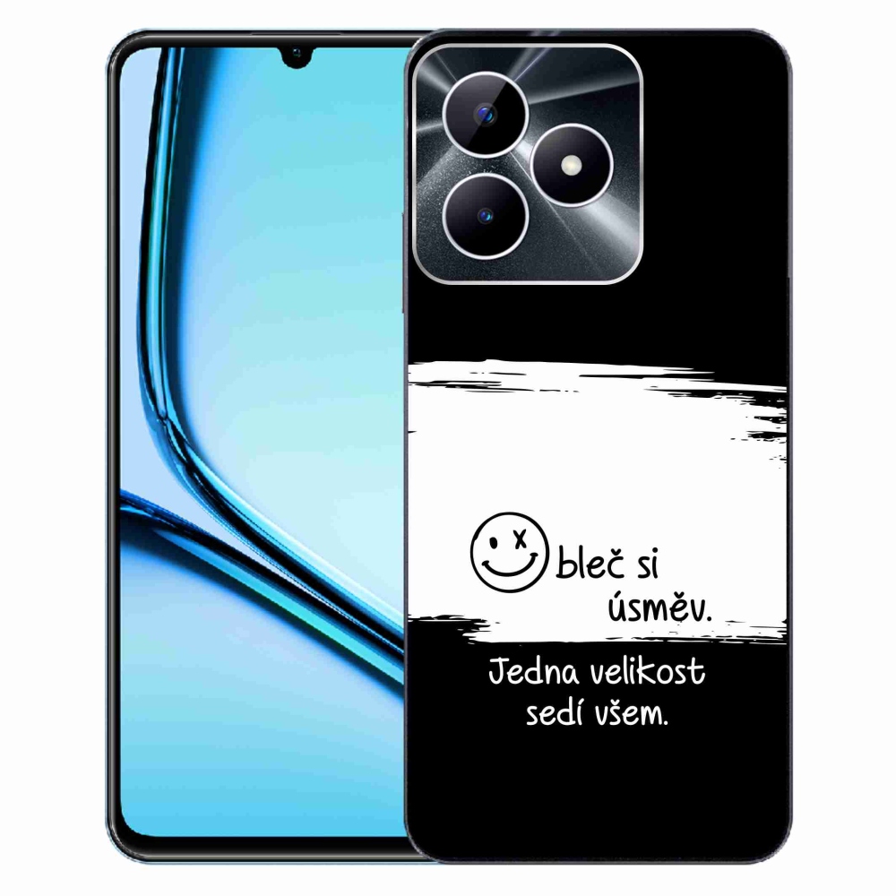 Gél borító mmCase a Realme Note 50 készülékhez - vicces szöveg 8 fekete-fehér háttérrel