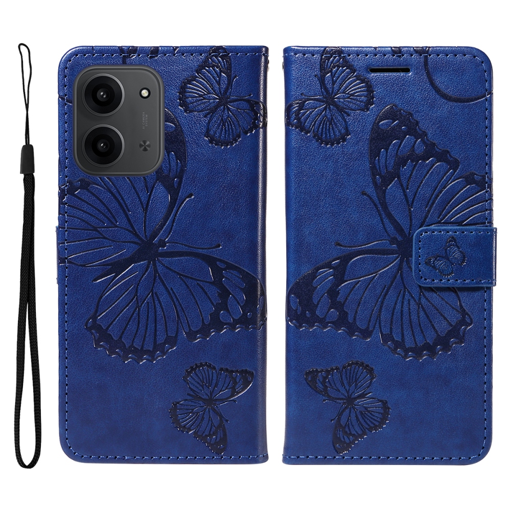 Nagy pillangó könyv tok Xiaomi Redmi 15C 4G/5G (173mm) - kék