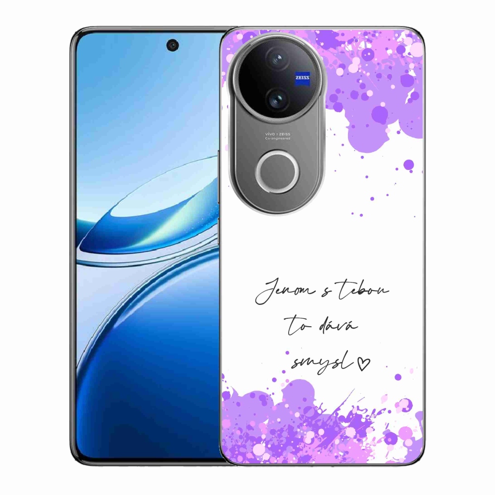 Gél borító mmCase Vivo V50 5G - szerelem szöveg fehér háttérrel