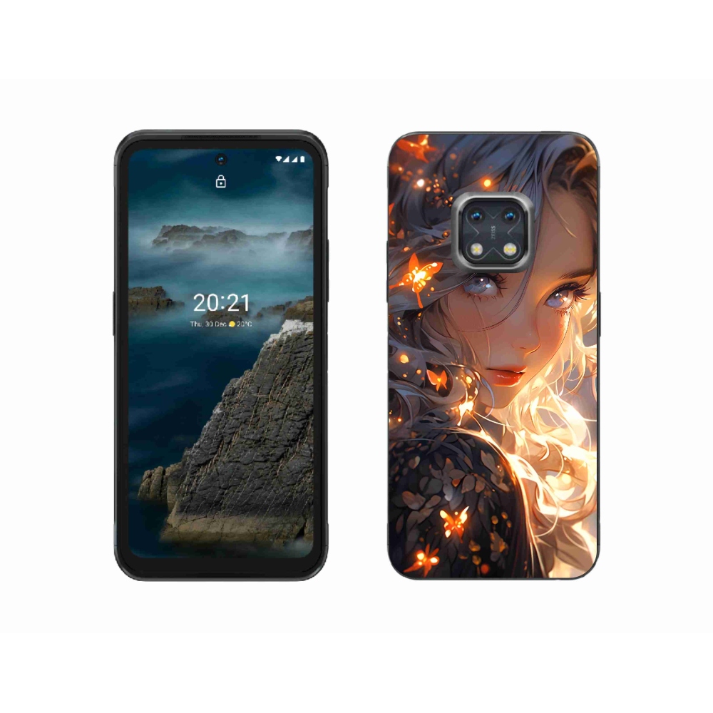 Zselés borítás mmCase a Nokia XR20 készülékhez - lány és pillangók