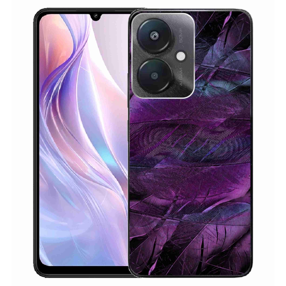 Gél borítás mmCase a Xiaomi Redmi 13C 5G számára - lila tollak