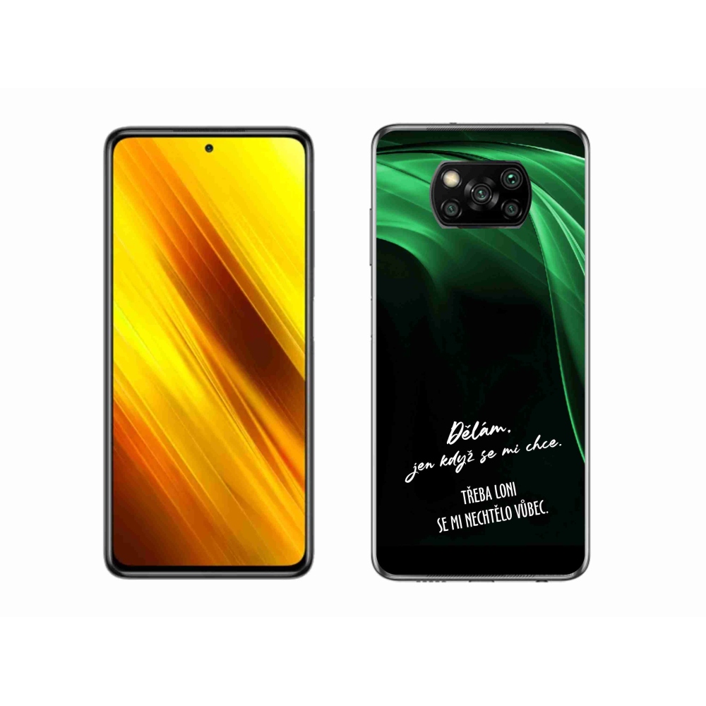 Gél borító mmCase a Xiaomi Poco X3 Pro számára - vicces szöveg 12 fekete háttér