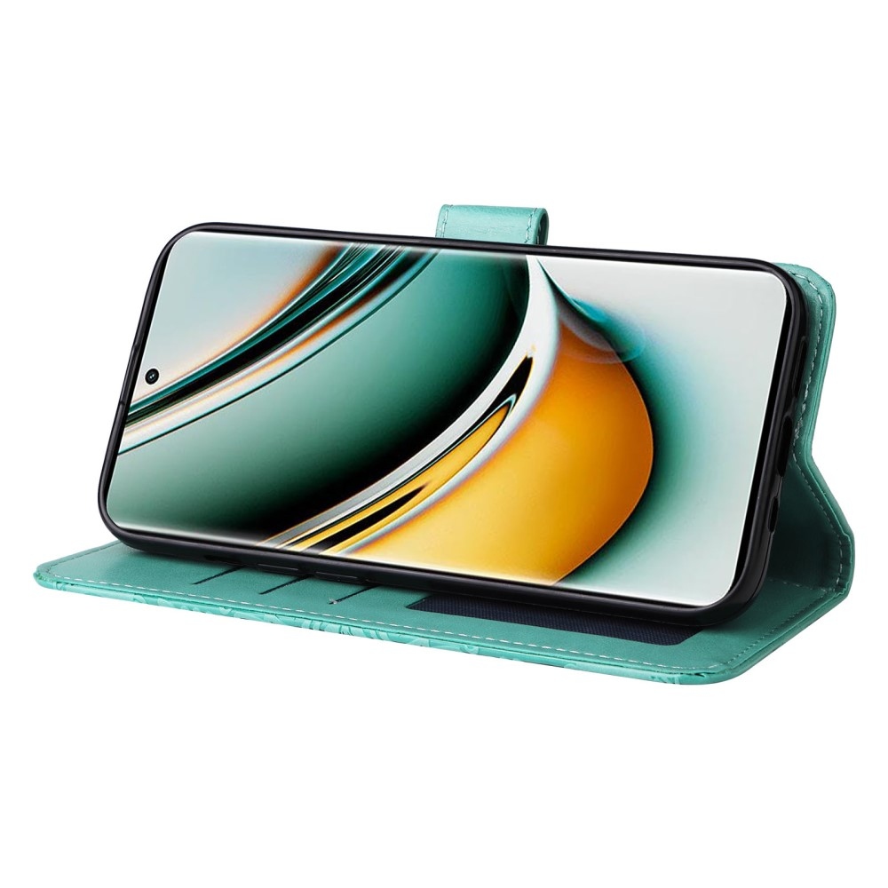 Napraforgó könyvtáska a Realme 11 Pro 5G/11 Pro+ 5G készülékhez - teal színű