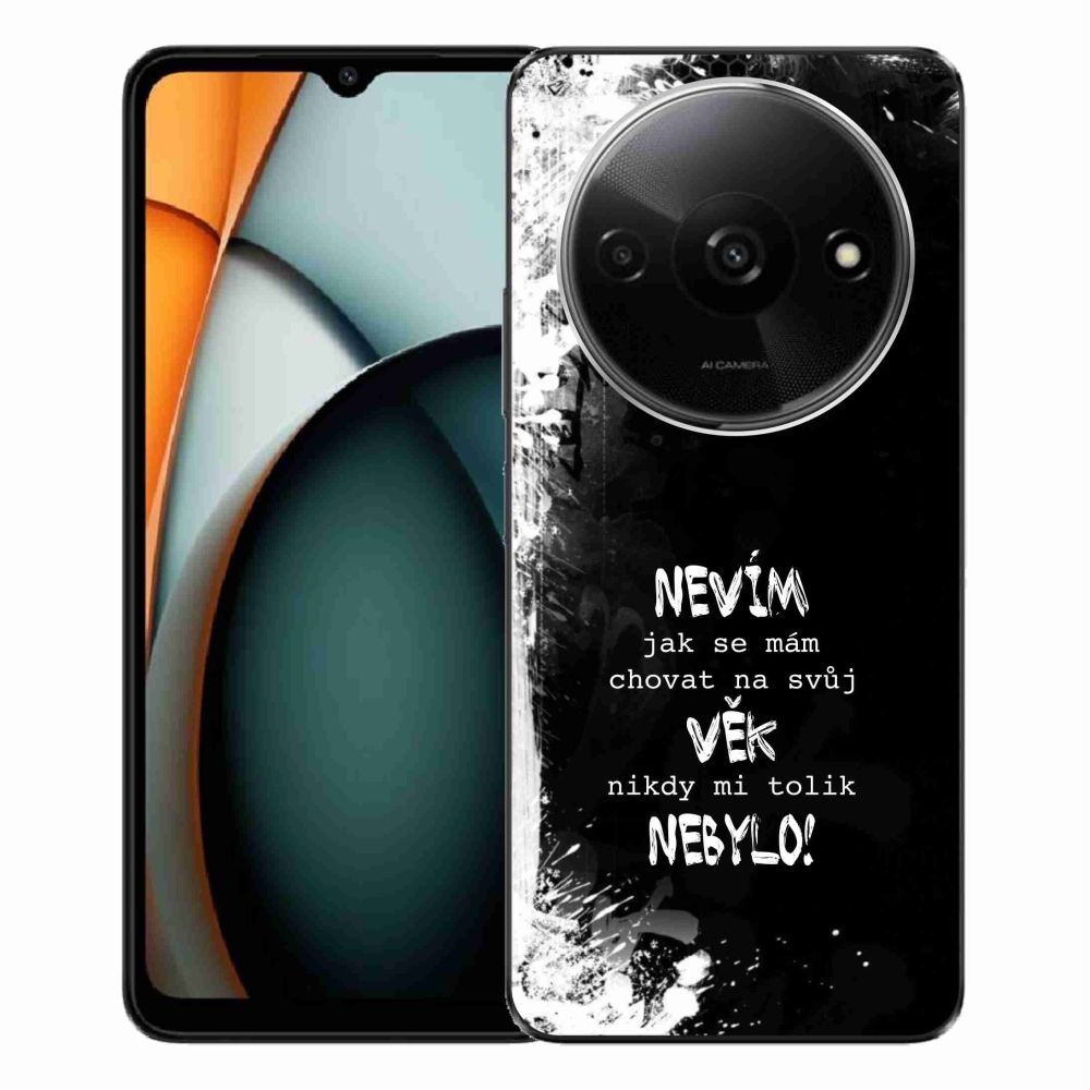 Gél borító mmCase a Xiaomi Redmi A3-hoz - vicces szöveg 14 fekete háttér