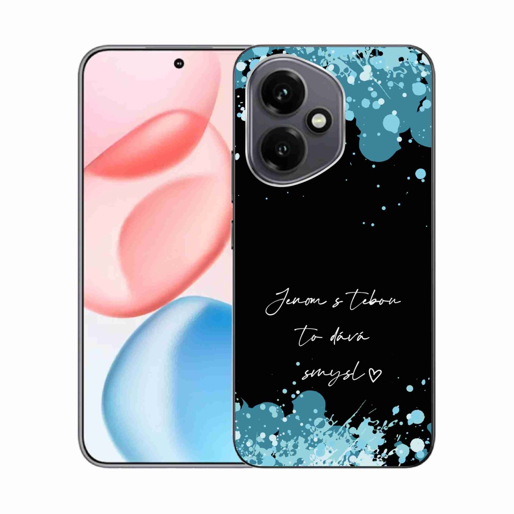 Gél borító mmCase a Honor 400-hoz - szöveg szerelemben fekete háttérrel