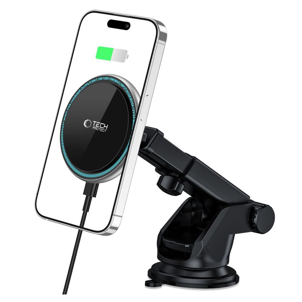 Tech-Protect A2 Dash MagSafe 15W mágneses autós töltő - Fekete
