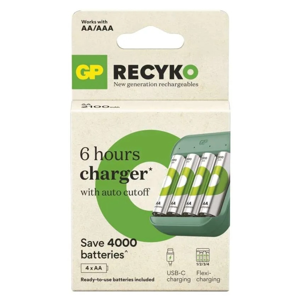 Akkumulátortöltő GP ReCyko B423 + 4×AA GP ReCyko 2100 mAh
