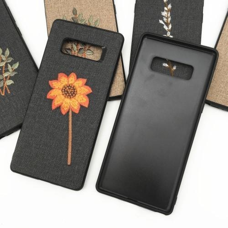 Natur zselés tok textil felülettel Samsung Galaxy Note 8-hoz - szürke ága