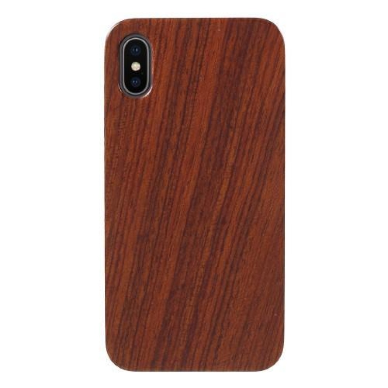 Natur műanyag tok fa hátlappal iPhone X készülékhez - rózsaszín textúrával