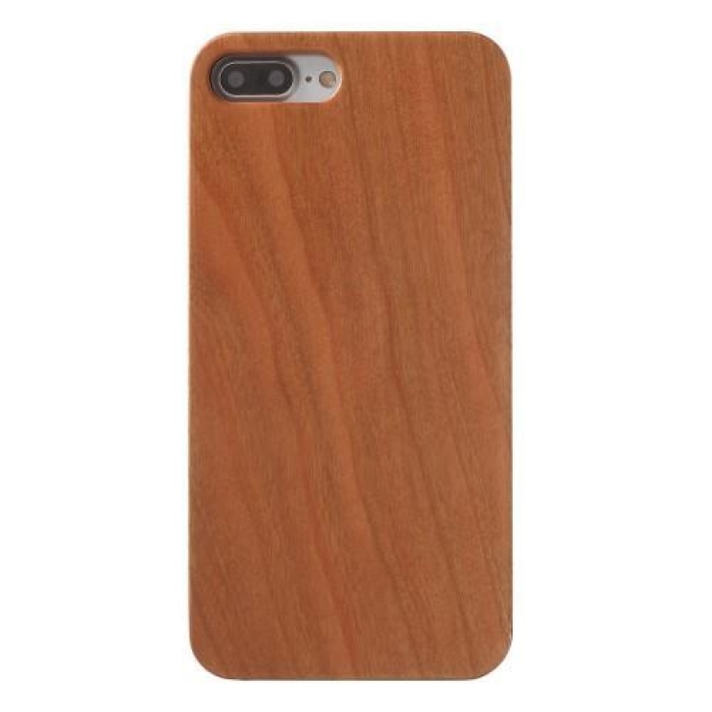 Természetes műanyag tok fa hátlappal iPhone 7 Plus és iPhone 8 Plus készülékhez - barna színű
