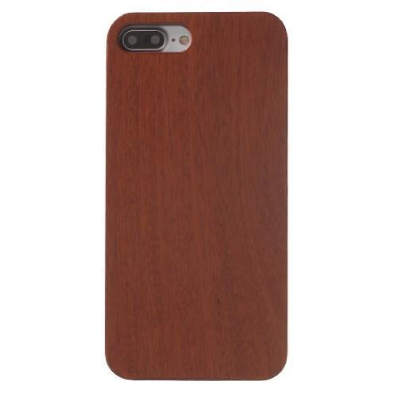Természetes műanyag tok fa hátlappal iPhone 7 Plus és iPhone 8 Plus készülékhez - bordó színű