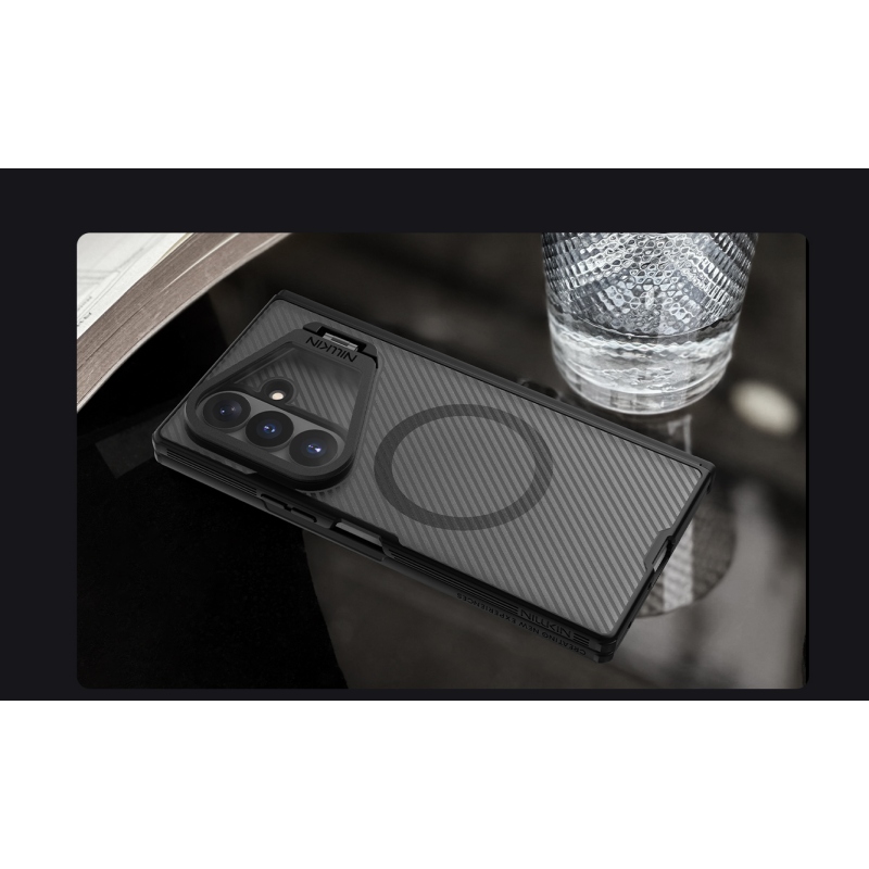 Nillkin CamShield Prop Magnetic (átlátszó lencse) hátsó tok a Samsung Galaxy Z Fold 8 Ultra-hoz, átlátszó fekete