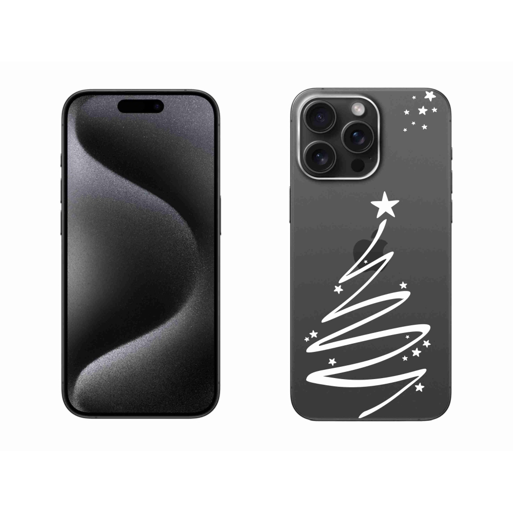 Gél borítás mmCase iPhone 15 Pro Max készülékhez - fehér fa átlátszó háttéren