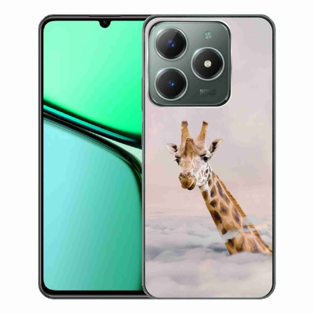 Gél borítás mmCase a Realme C61 készülékhez - zsiráf a felhőkben