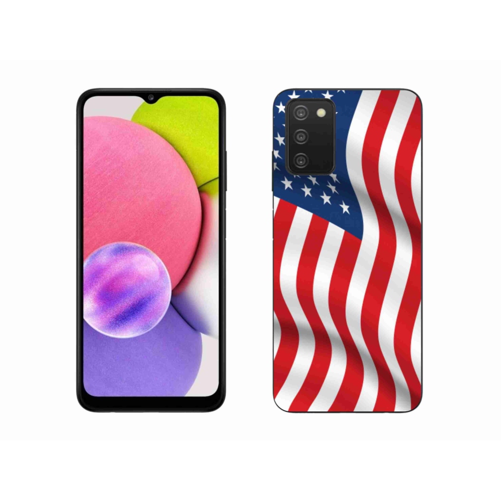 Gél borító mmCase Samsung Galaxy A03s (166.6 x 75.9 x 9.1) - amerikai zászlóhoz