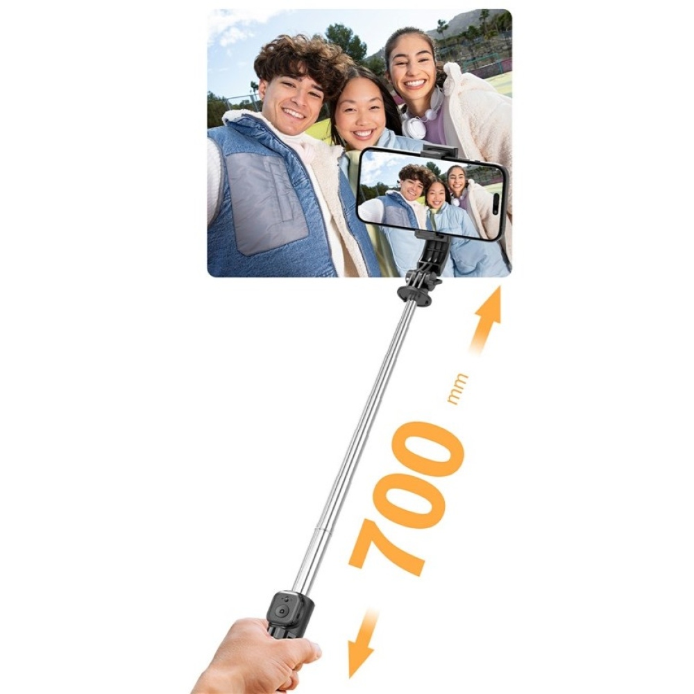 Q21S mini szelfibot állvánnyal, LED lámpával és Bluetooth-szal