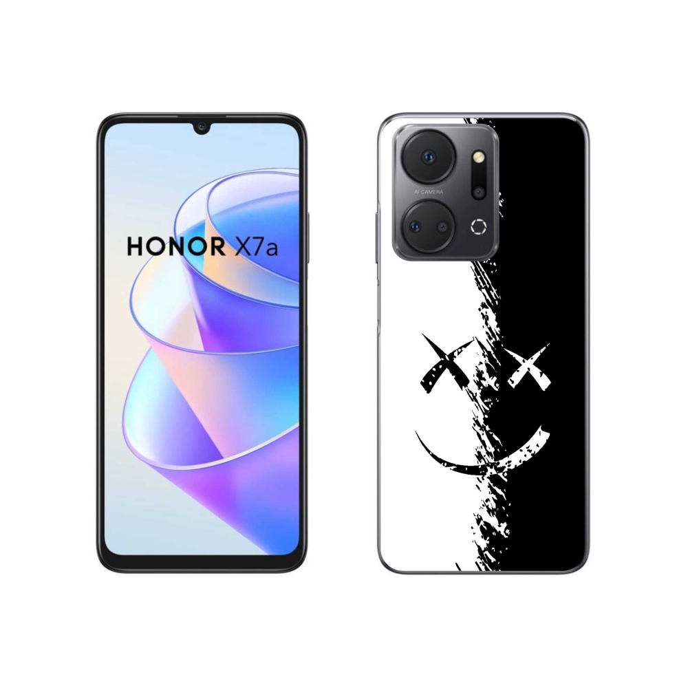 Zselés borítás mmCase a Honor X7a készülékhez - fekete-fehér mosolygó