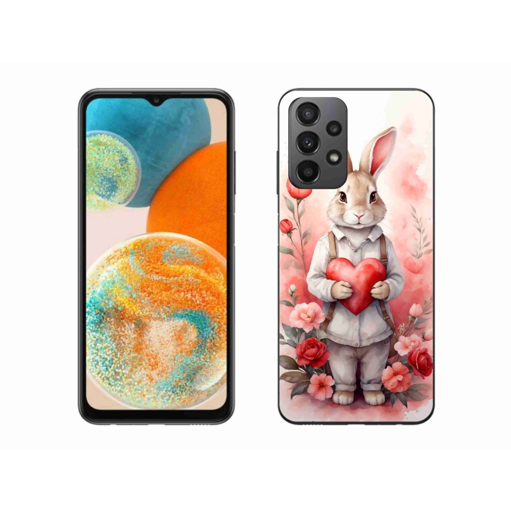 Gél borítás mmCase Samsung Galaxy A23 4G/5G - nyúl szívvel