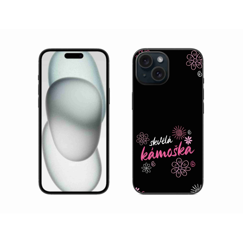 Gél borítás mmCase iPhone 15-hez - nagyszerű barát fekete háttérrel